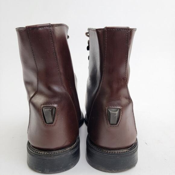 Vintage 90s Brown Leather Capped Toe Cottage Boots - 6 - Picture 8 of 11